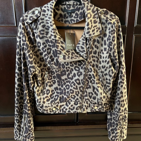 Fate Leopard Moto Jacket - Size Small NWT - Picture 2 of 5